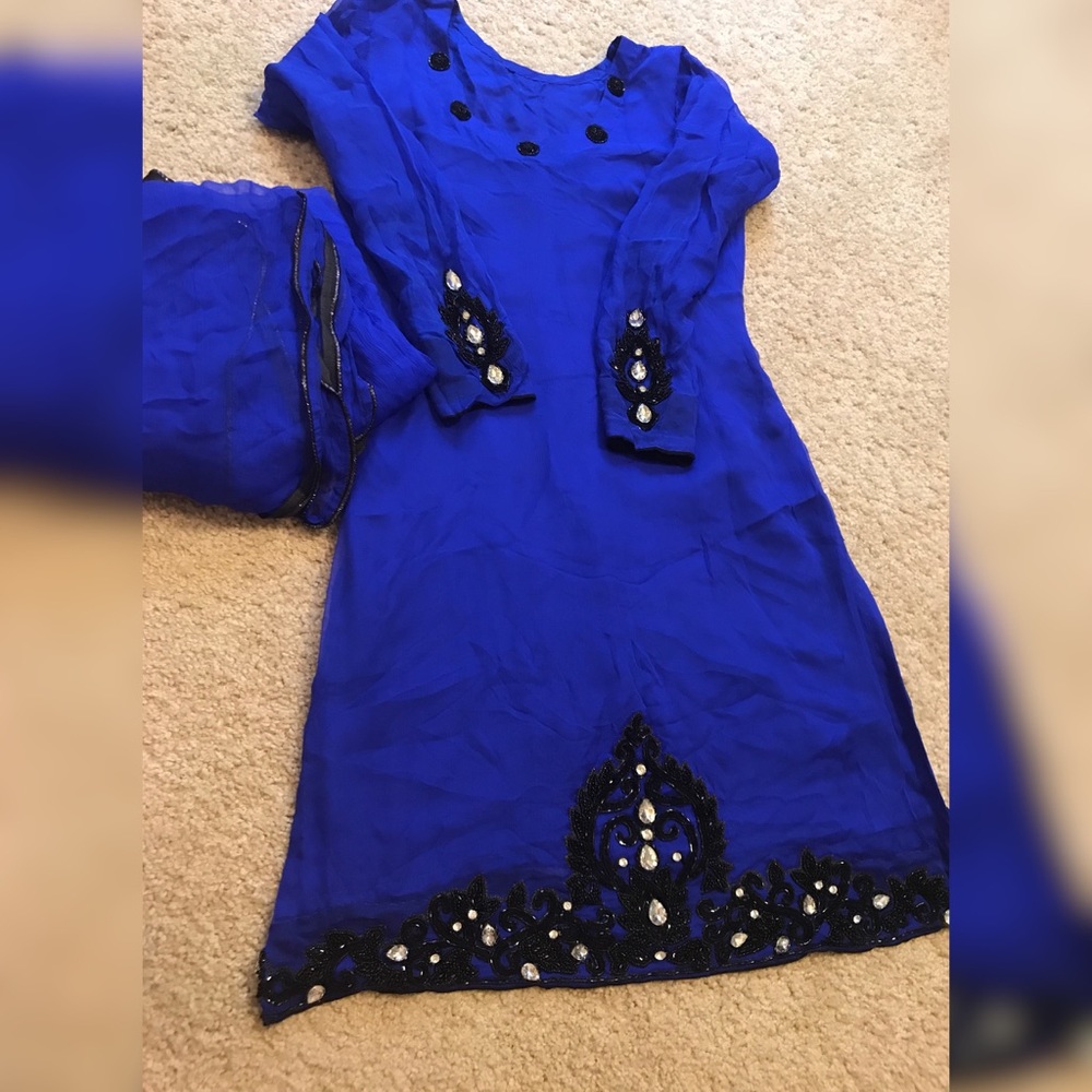 2 piece pure chiffon with heavy kam